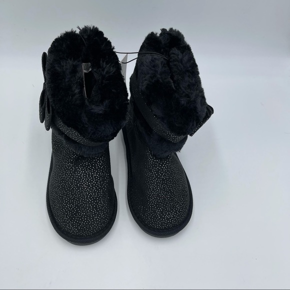 BEBE Shimmer Microsuede Faux Fur Short Boot - Picture 7 of 9